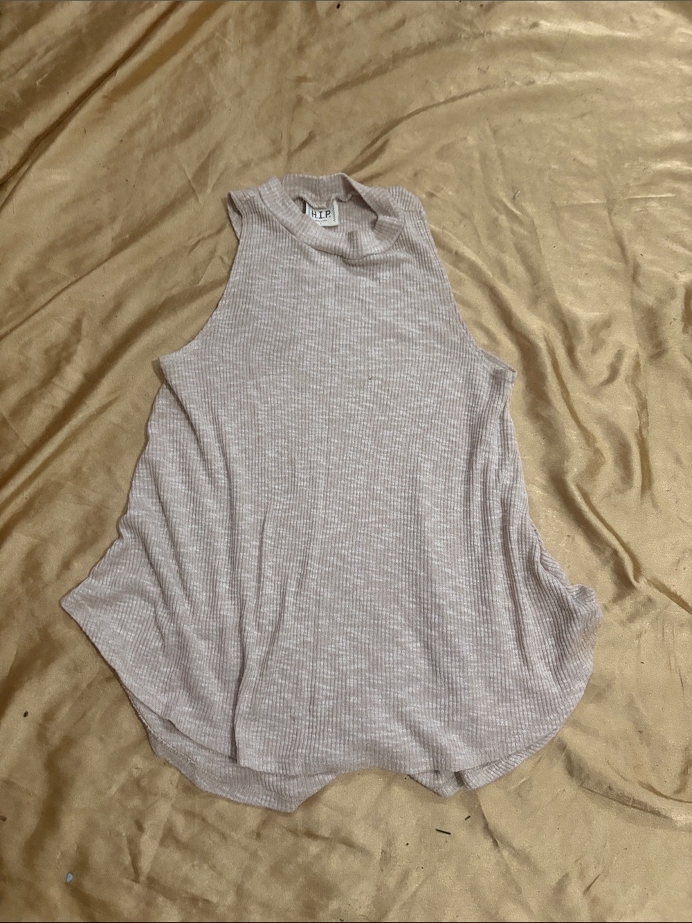 h.i.p. Ribbed Mock Neck Tank Top - Dusty Mauve